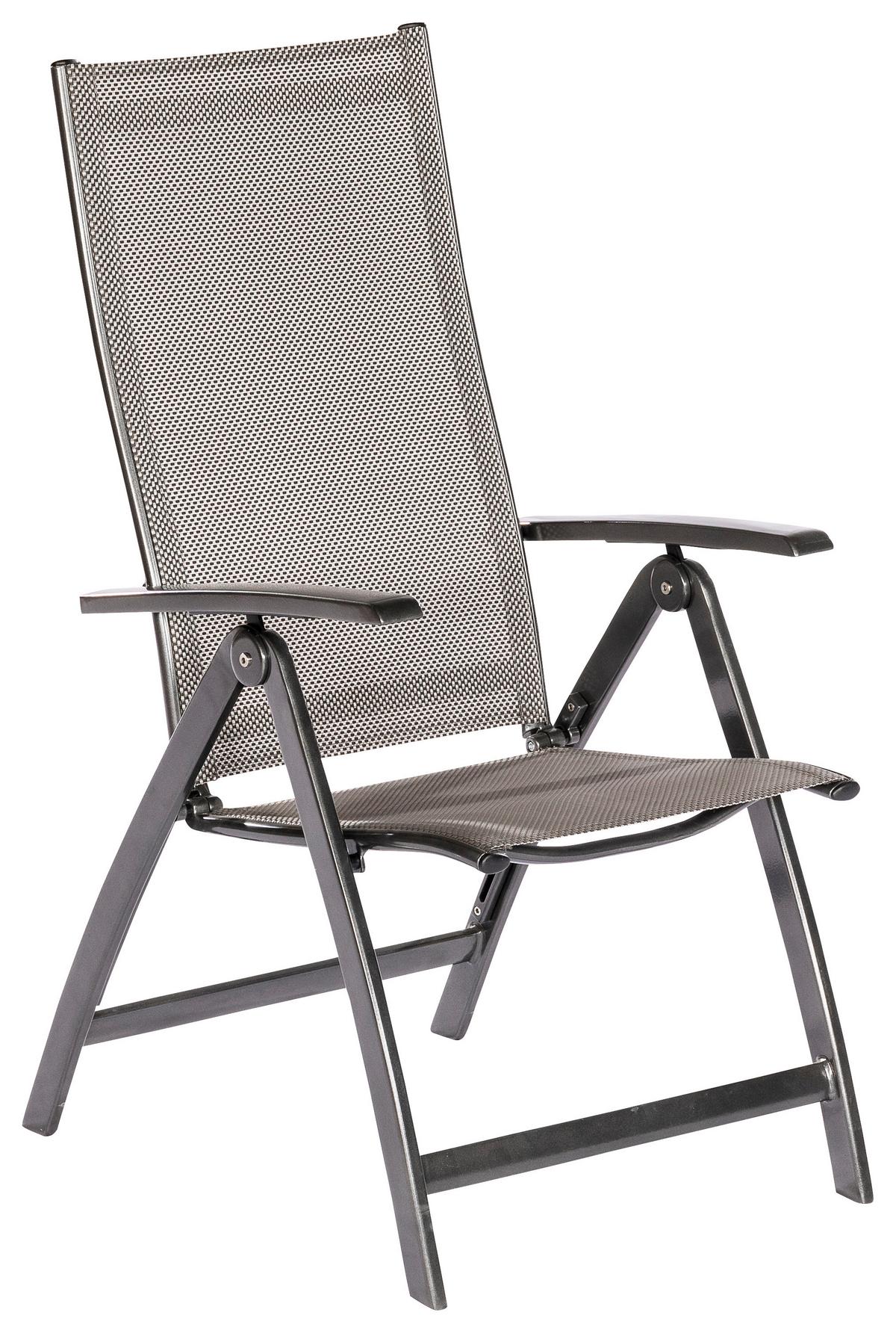 Gartenklappsessel-Set Vicenza ca. 58x111x71 cm Grau 2er-Set - Graphitfarben/Grau, MODERN, Kunststoff/Metall (58/111/71cm) - Gardenson