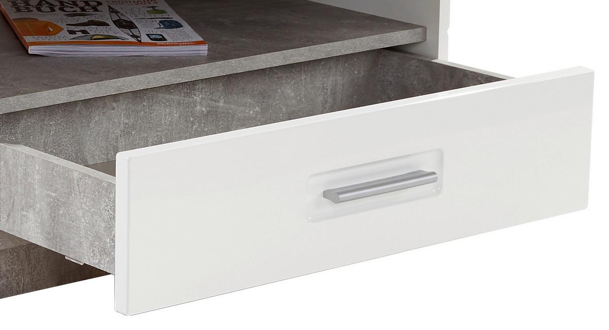 Măsuță de canapea Avensis - alb/gri, Modern, material pe bază de lemn (75/40/75cm) - Premium Living