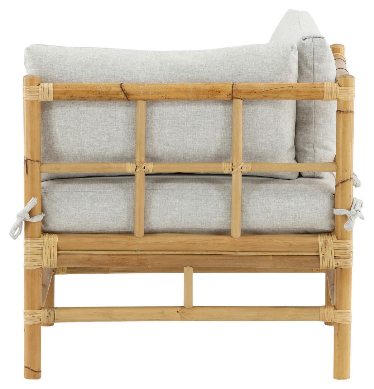 Loungeeckteil Cane Bambus Rattan ca. 75x70 cm - Hellbraun, KONVENTIONELL, Holz/Textil (75/70/74cm) - Gardenson