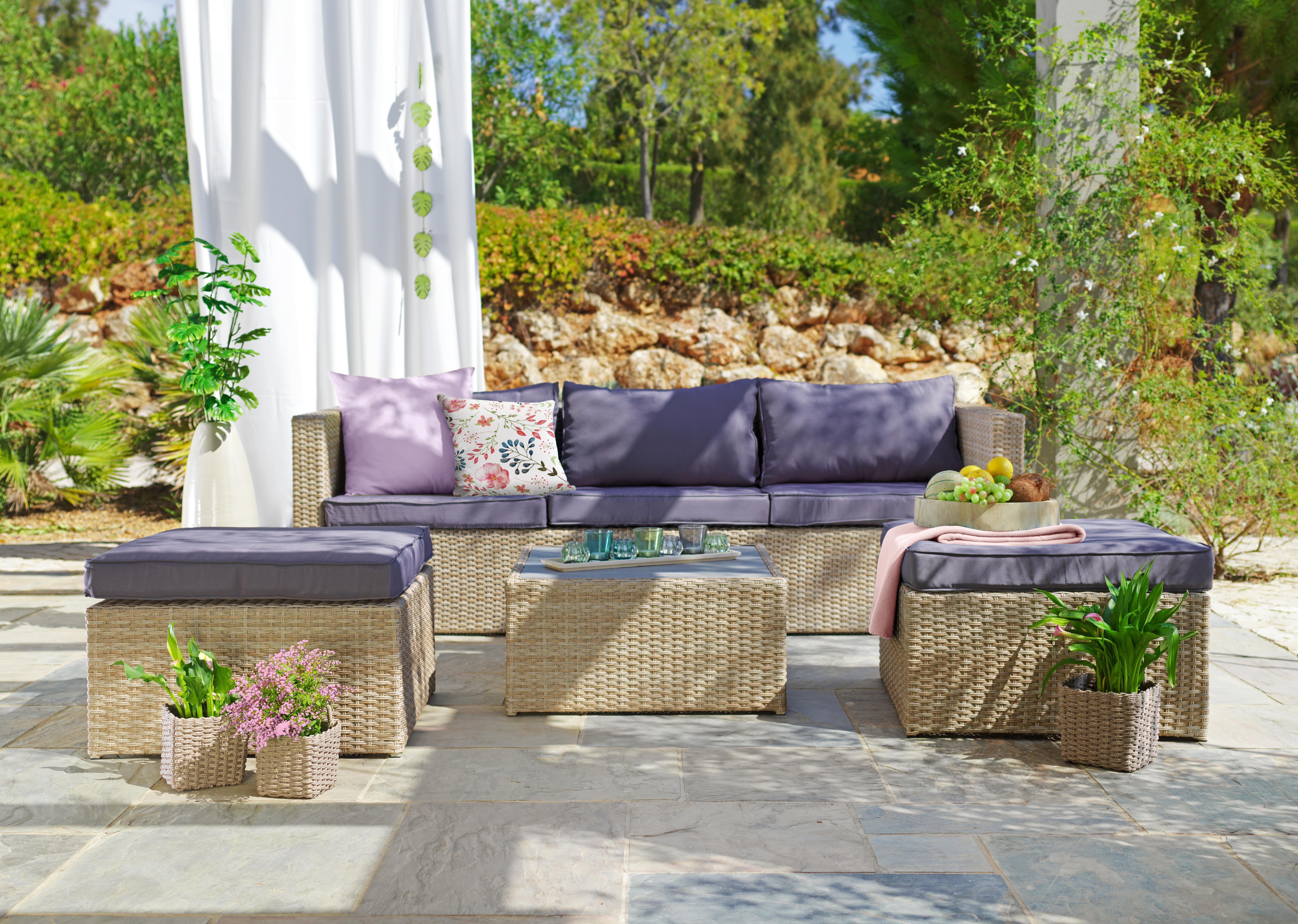 Loungegarnitur Coruna in Hellbraun - Hellbraun/Champagner, MODERN, Kunststoff/Textil - Mömax modern living