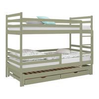 Etagenbett Mila Olivgrün ca. 90x200cm - Birkefarben/Olivgrün, Holz (90/200cm) - Mömax