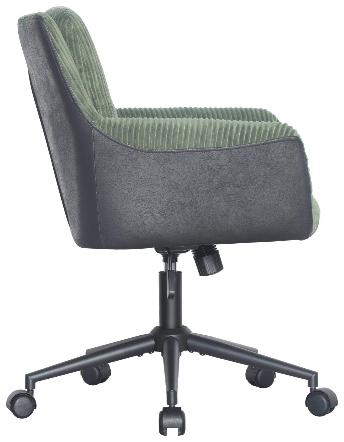Uredska Stolica Nicole - zelena/crna, Moderno, drvo/metal (57/83-91/62cm) - Mömax