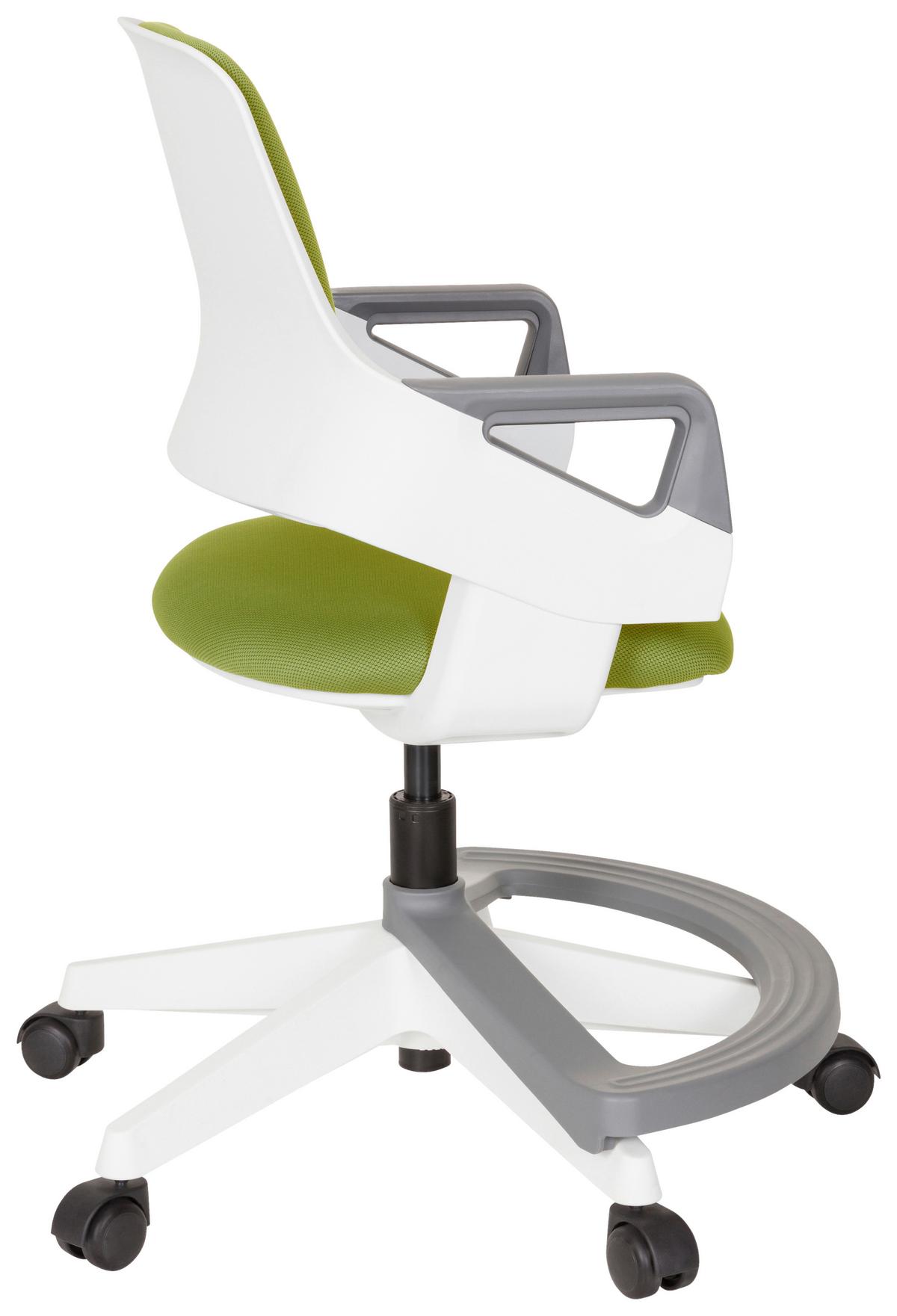 Otroški Vrtljivi Stol Kid Flex, Olivno Zelena - bela/olivno zelena , Moderno, umetna masa/tekstil (53/80 - 93/60cm) - MID.YOU
