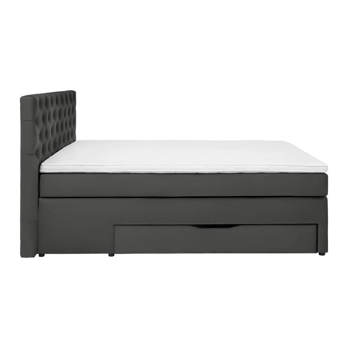 Boxspringbett Chester Graphitfarben ca. 160x200cm - Graphitfarben/Schwarz, Holzwerkstoff/Kunststoff (160/200cm) - Mömax
