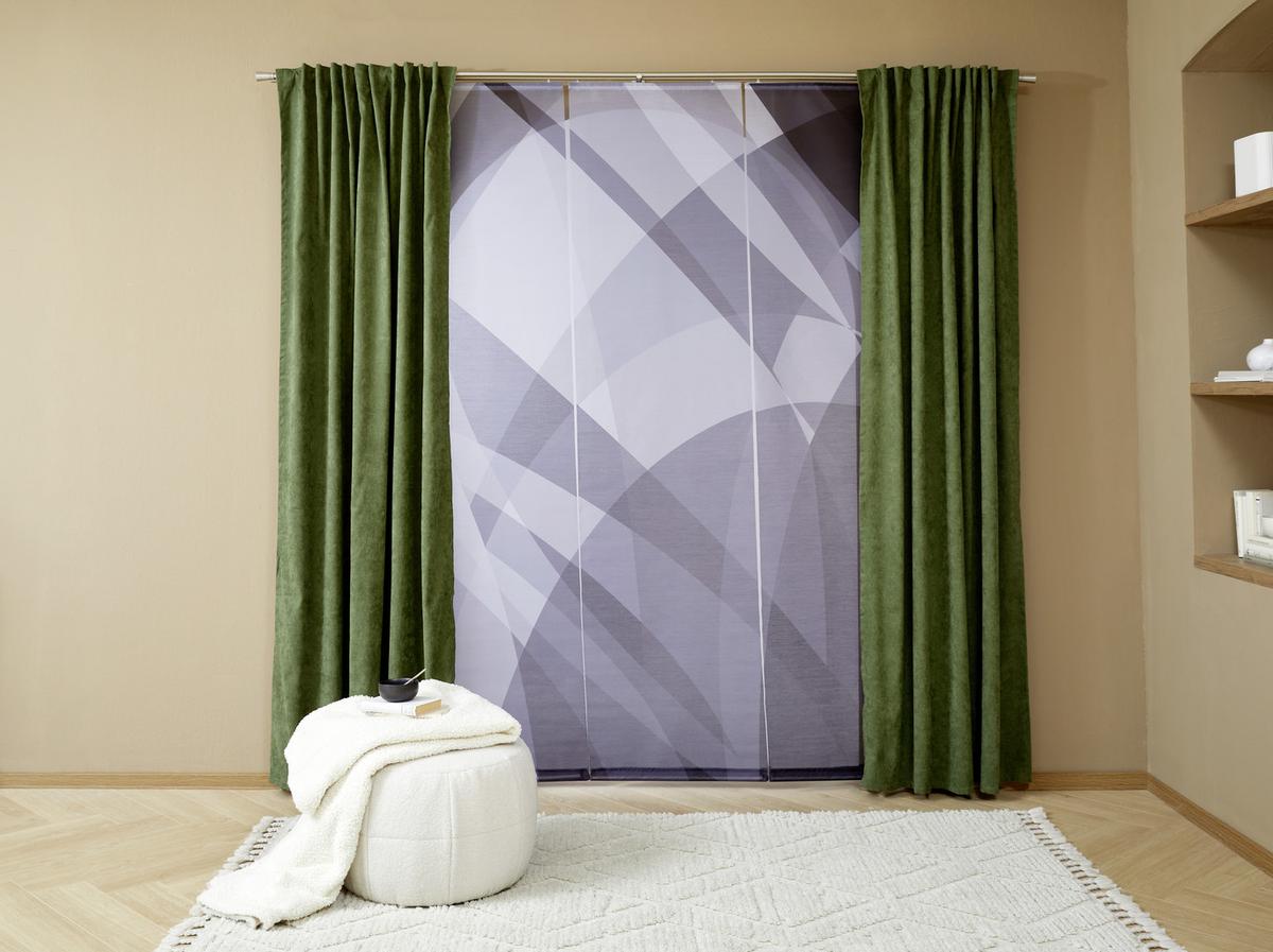 ZASŁONA PANELOWA KALEIDO - antracytowy/kolor srebrny, Design, tkanina (60/245cm) - Novel