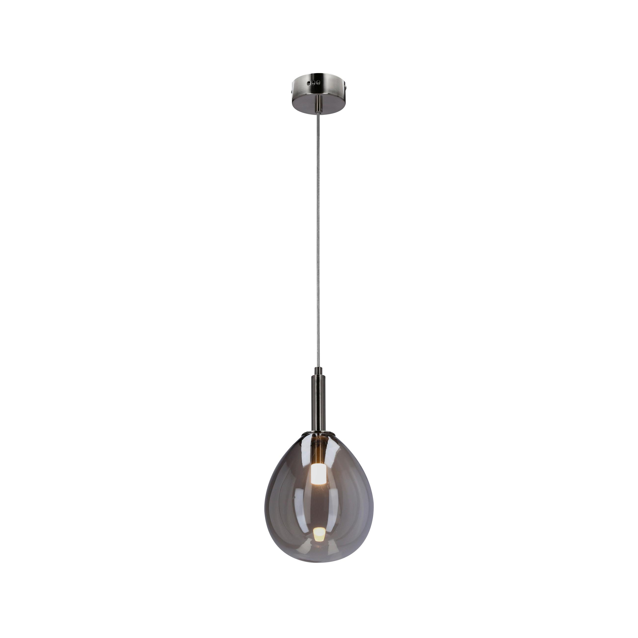 Led Viseća Svjetiljka Lukka - srebrne boje/boje kroma, Design, staklo/metal (18/18/115cm)