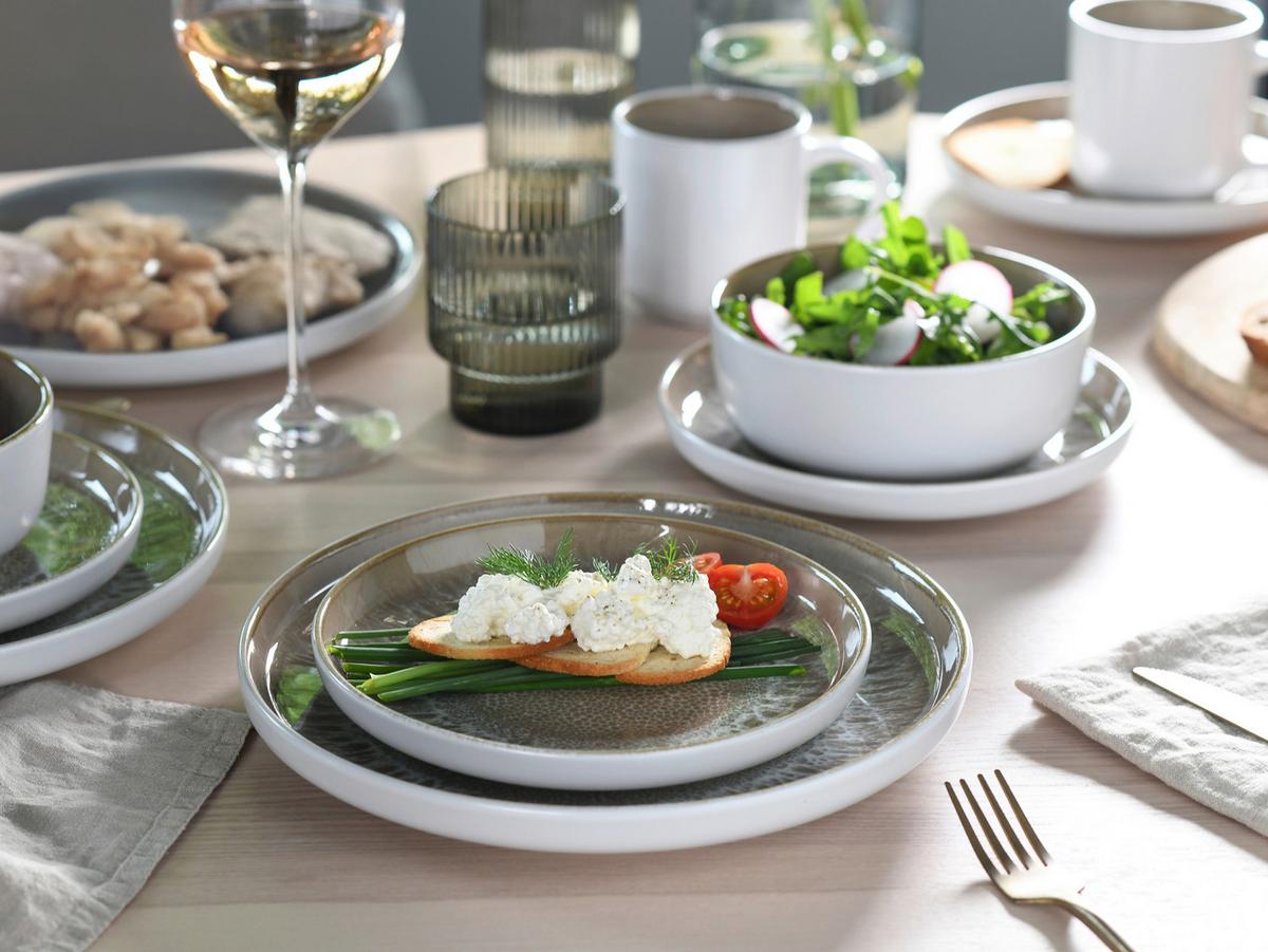 Kombinirani Servis Nordic Fjord Sand, 16-Delni - bela/bež, Basics, keramika - Creatable