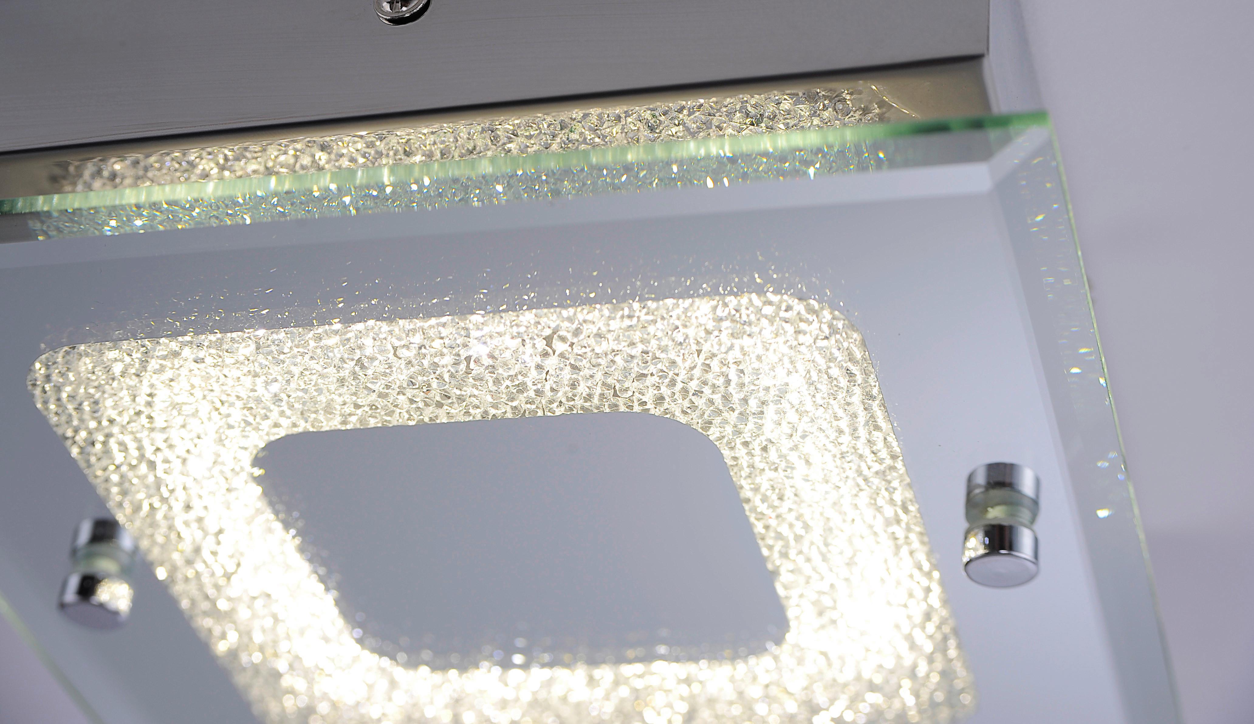 LED-Wandleuchte 11570-17 max. 1,6 Watt - Chromfarben, KONVENTIONELL, Glas/Metall (18/18/5,8cm)