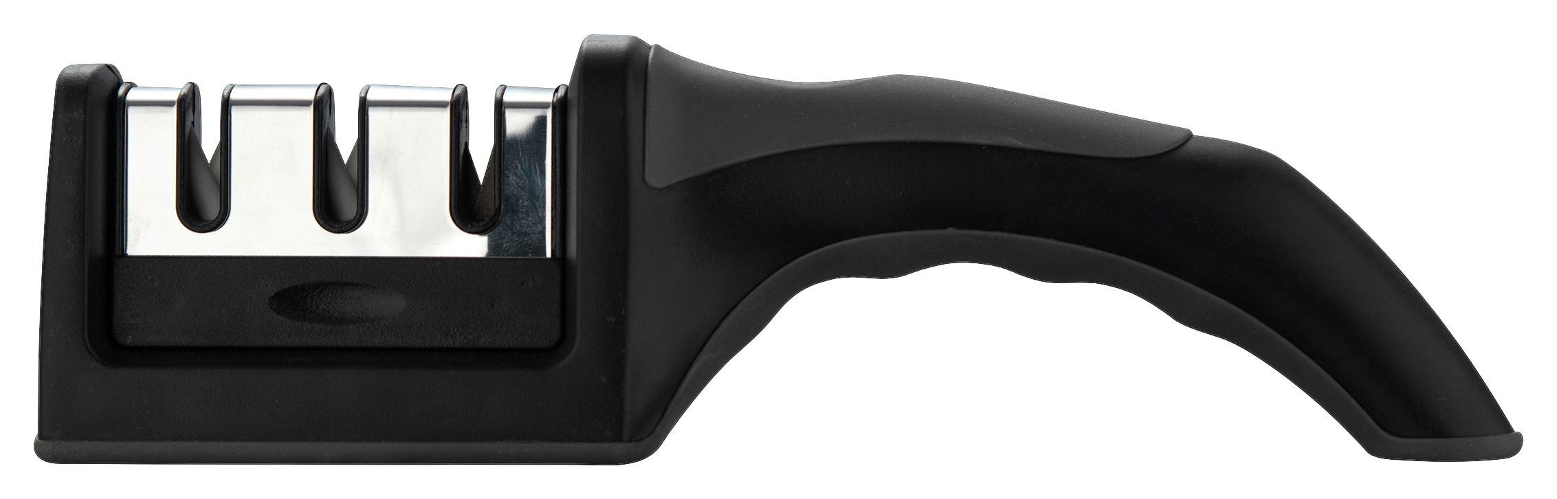 Messerschärfer Pepper Schwarz - Schwarz/Grau, KONVENTIONELL, Keramik/Kunststoff (5/21cm) - Mömax