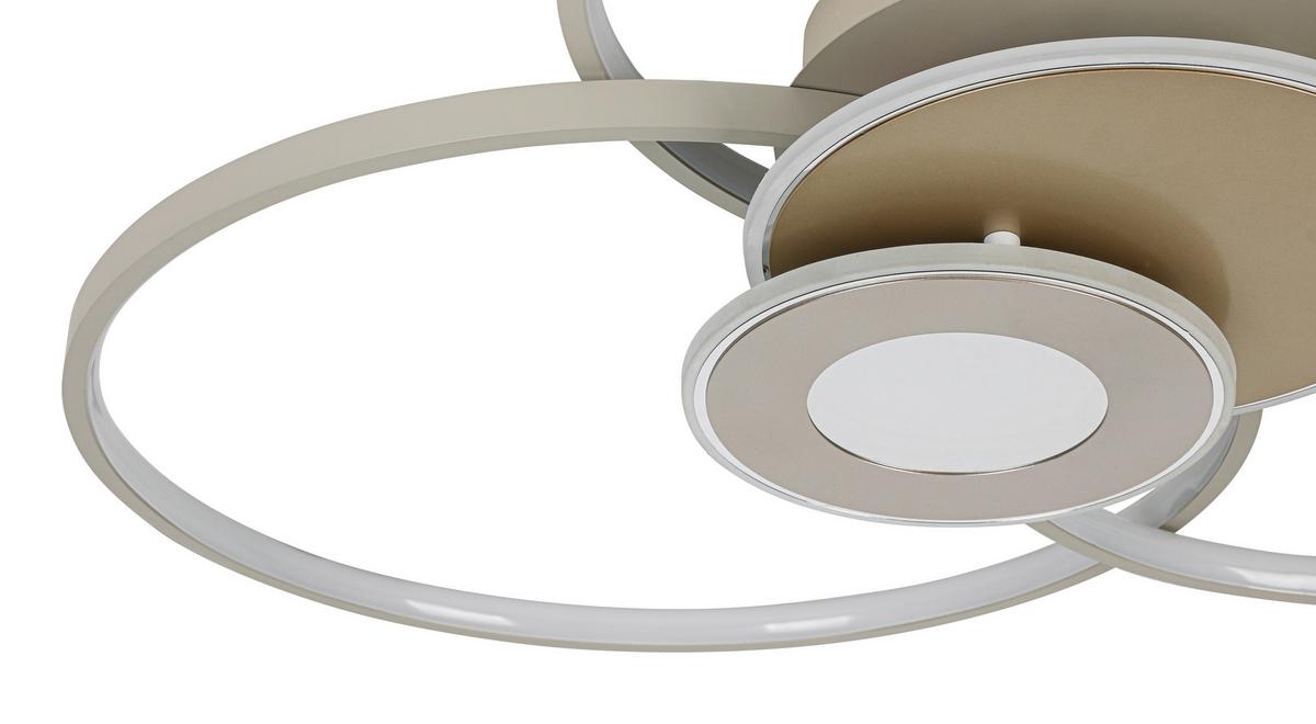 LED-Deckenleuchte Sehr Champagnerfarben max. 40 Watt - Sandfarben/Champagner, MODERN, Kunststoff/Metall (74/77/11cm) - Mömax