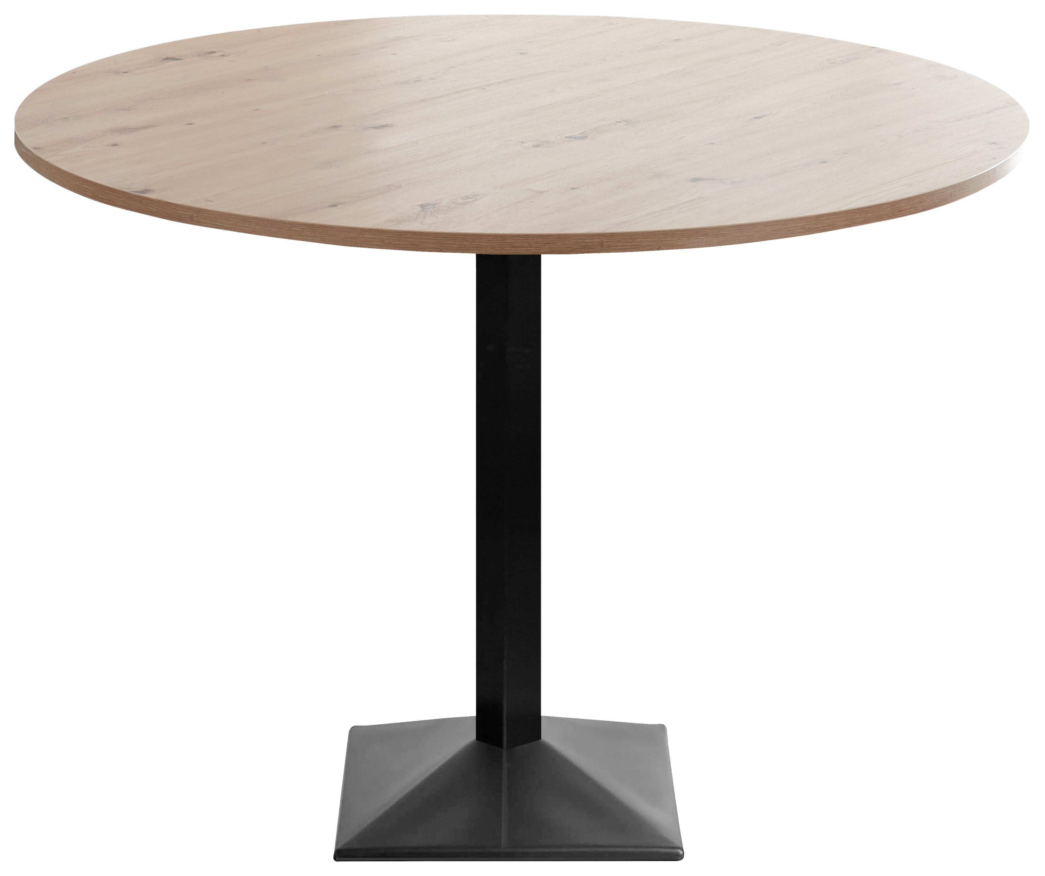 Bisztró Asztal Aida - fekete/Artisan tölgy, Modern, faalapú anyag/fém (70/70/75cm) - Mömax