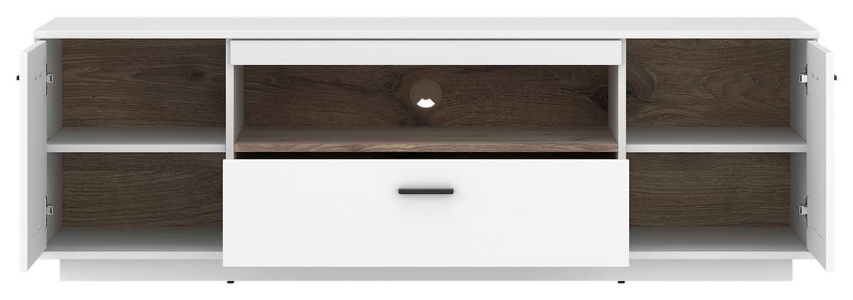 Tv Komoda Cotia New - bijela/boje hrasta, Moderno, drvni materijal/metal (160/51,9/50cm) - Modern Living