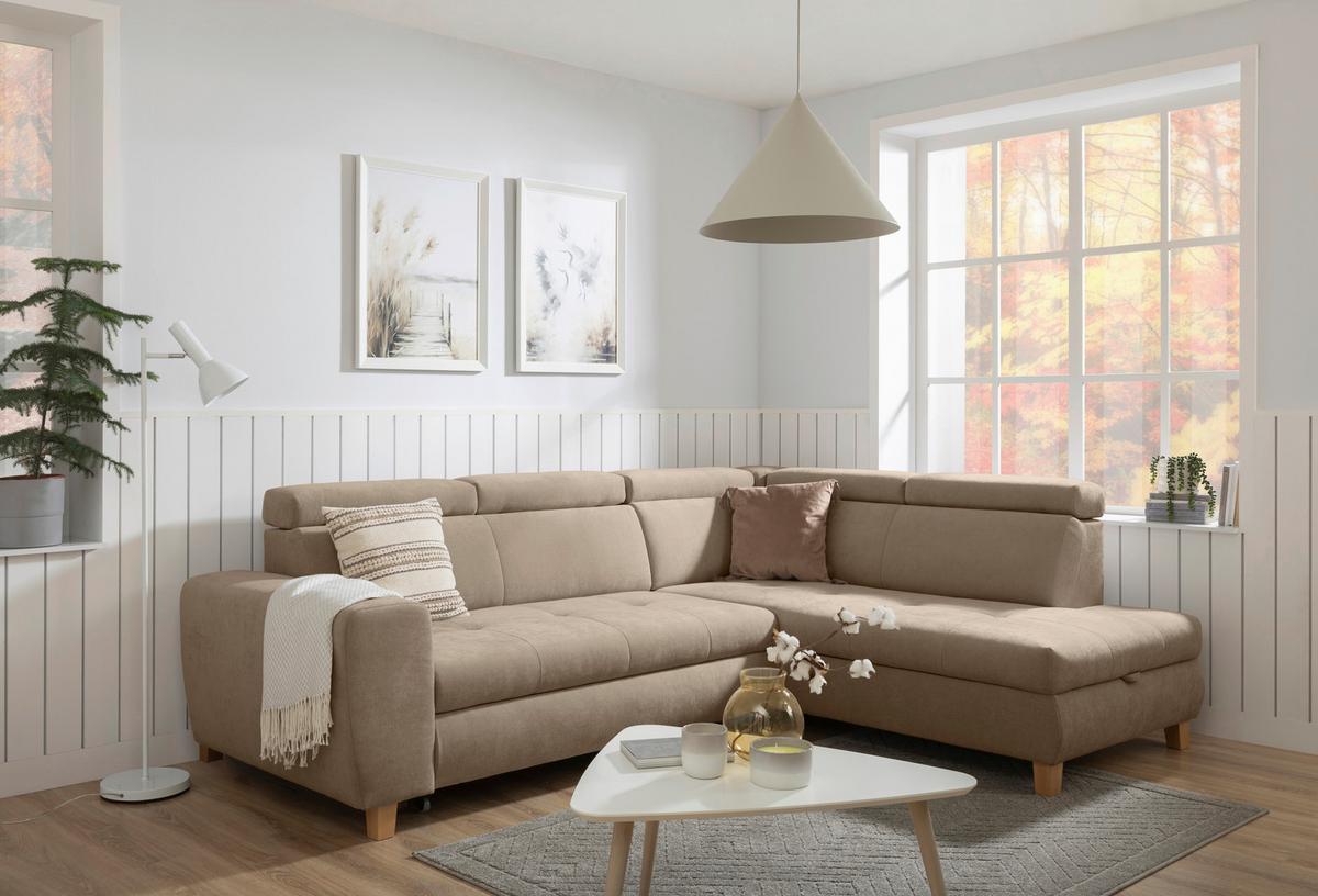 Kutna Garnitura Lugo - sivo-bež, Moderno, drvo/metal (266/98/205cm) - Modern Living