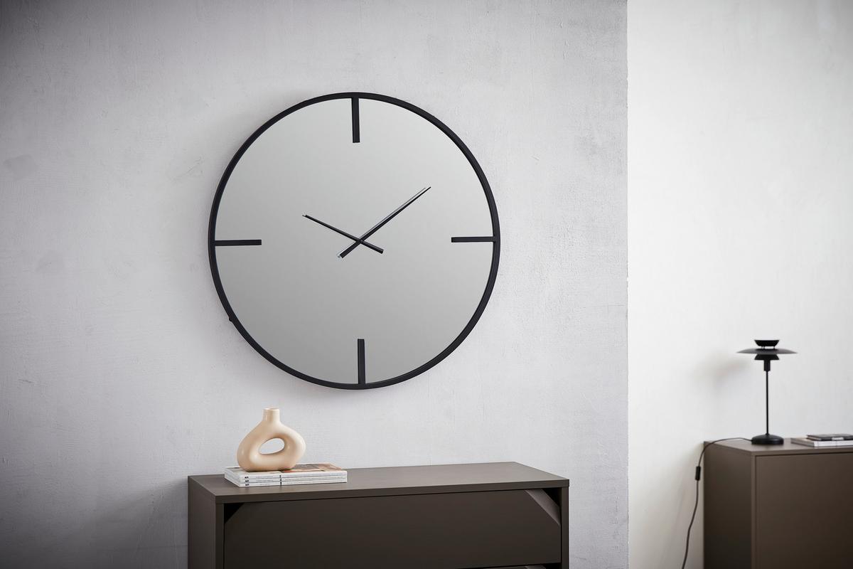 ZEGAR ŚCIENNY RUNA - czarny, Design, materiał drewnopochodny/metal (80/80/4cm) - Xora