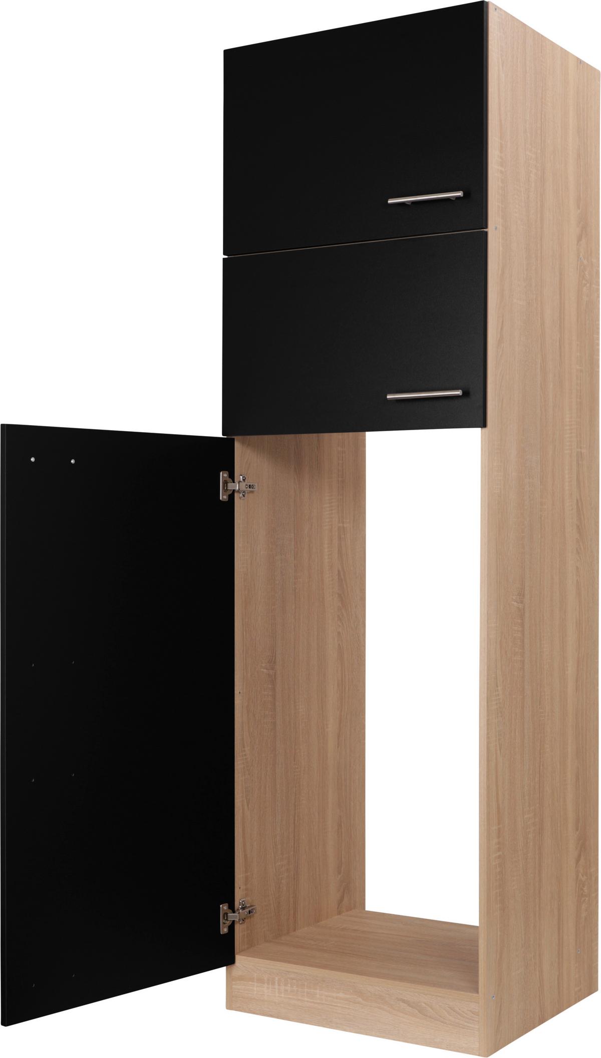 Omara Za Vgradno Napravo Merle, Barva Hrasta, Črna - srebrne barve/črna, Basics, kovina/leseni material (60/200/60cm) - Respekta