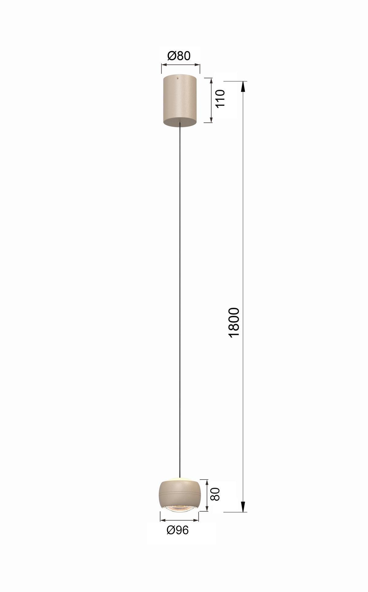 LAMPA WISZĄCA LED 6039-113 QUIBERON - kolor piaskowy, Design, metal (10/10/180cm)