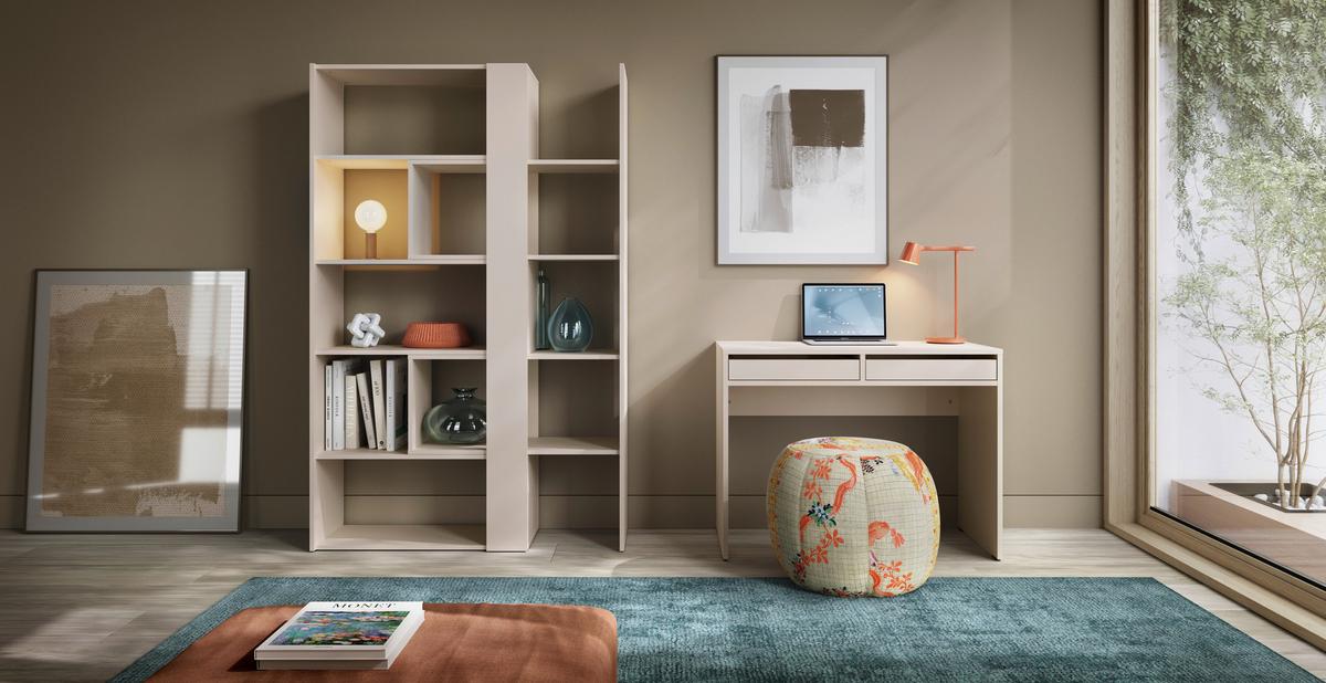 Etajeră MOTUS - cașmir, Modern, material pe bază de lemn (82-146/180/35cm) - Modern Living