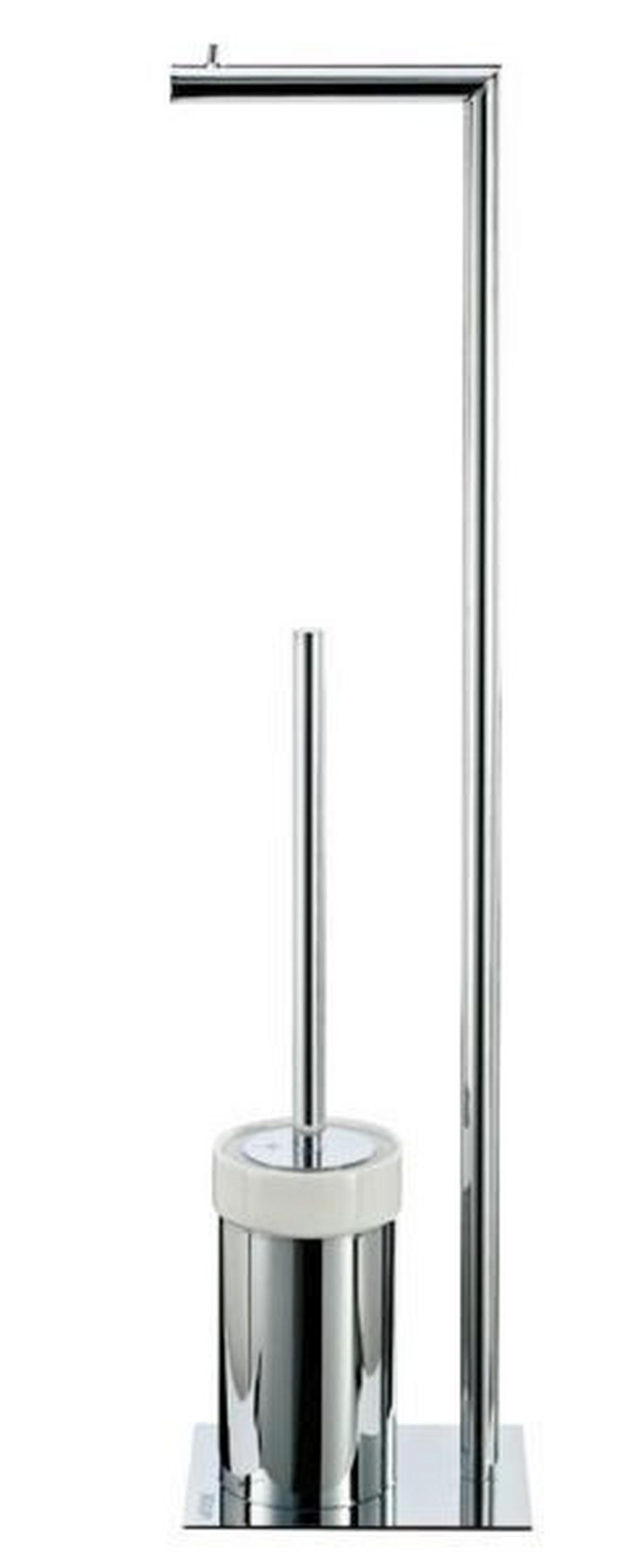 ZESTAW DO WC JOOP! CHROMELINE - biały/kolor chromowy, Basics, tworzywo sztuczne/metal (12,5/70/17cm) - Joop!