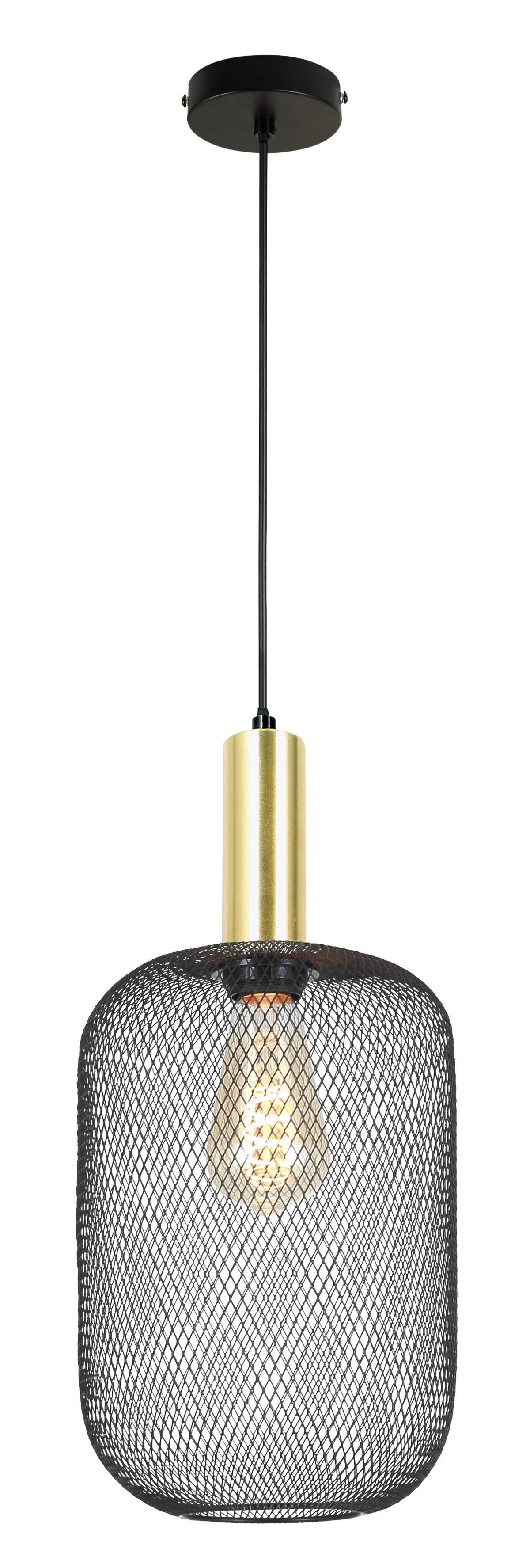 Suspension Drato Schwarz max. 25 Watt - noir/doré, Modern, métal (20/120cm) - Mömax