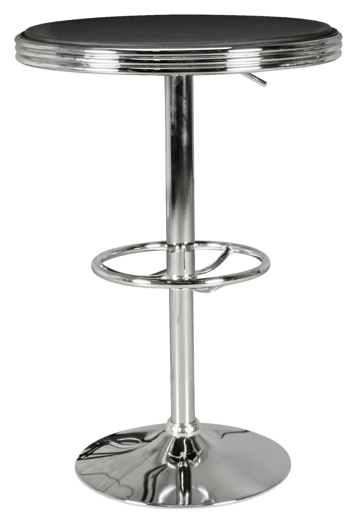 Bartisch American Diner ca. 60x68 cm Schwarz - Silberfarben, MODERN (60/68cm) - MID.YOU