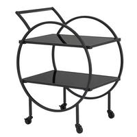 Servierwagen Wl7.337 - Schwarz, Design, Glas/Kunststoff (45/46/83cm) - MID.YOU