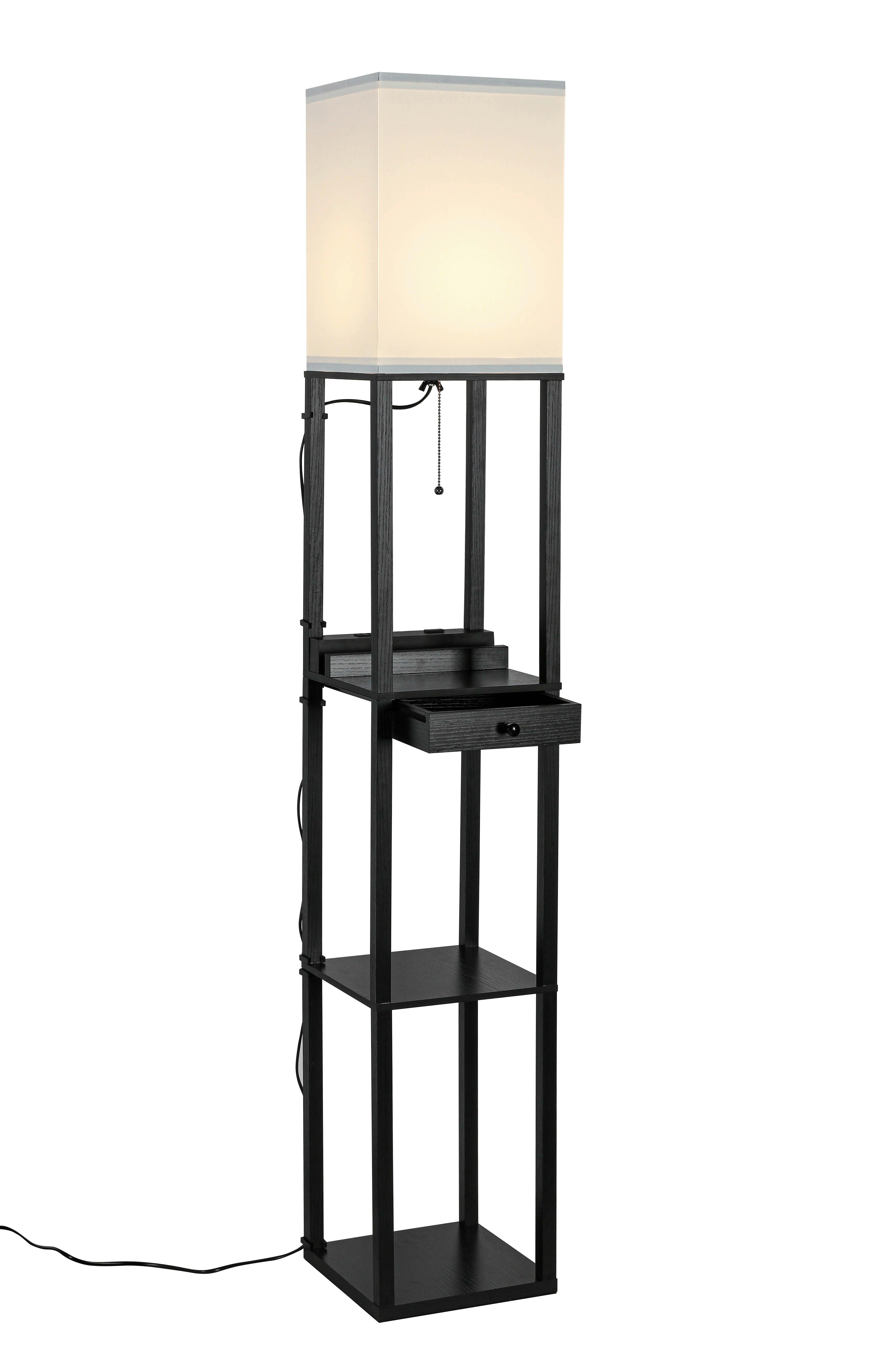 STEHLEUCHTE SVEN - Schwarz/Weiß, Basics, Holzwerkstoff/Kunststoff (26/160/26cm)