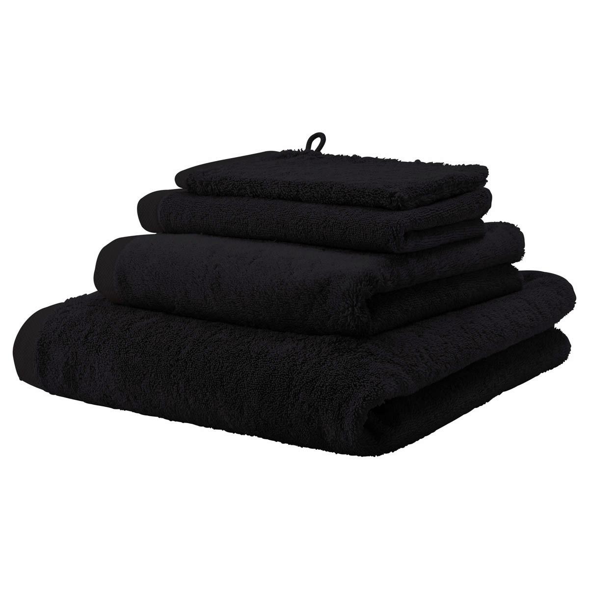 RĘCZNIK PRYSZNICOWY LONDON - czarny, Basics, tkanina (70/130cm) - Aquanova
