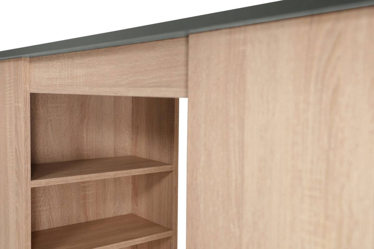 Barska Miza Merle, Barva Hrasta, Siva, 103x50cm - siva/barve hrasta, Design, leseni material (103/50/115cm) - Respekta