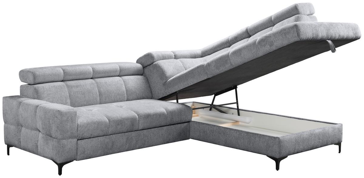 Kutna Garnitura Leno - siva/crna, Moderno, drvni materijal/tekstil (254/79-95/212cm) - Modern Living