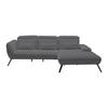 Wohnlandschaft Seattle Grau - Schwarz/Weiß, MODERN, Holzwerkstoff/Textil (301/196cm) - Premium Living