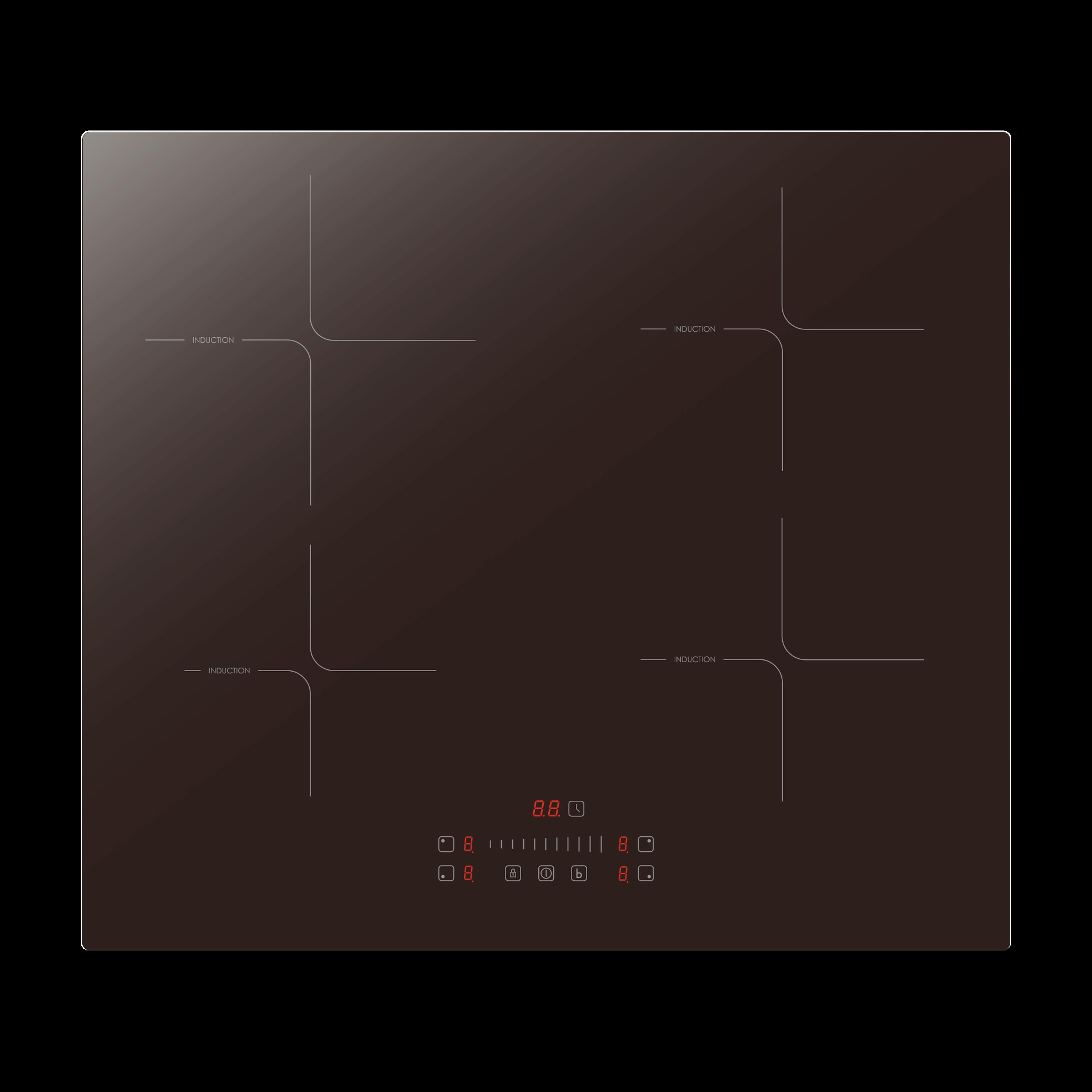 Induktionskochfeld IN4-SA Schwarz - Schwarz, Basics, Glas (59/6.2/52cm) - PKM
