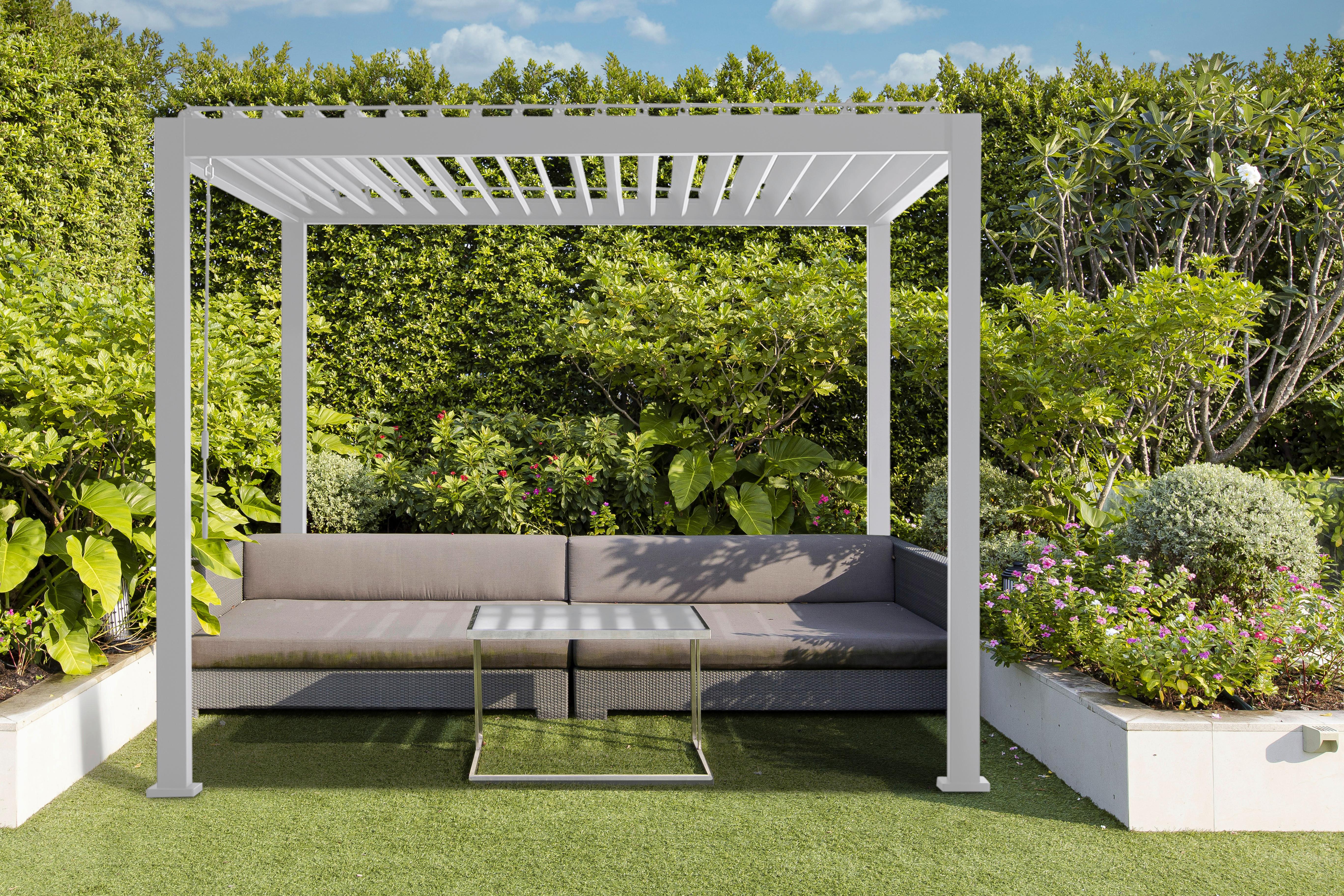 Pavillon Mirador ca. 300x250 cm Weiß - Weiß, MODERN, Metall (300/250/300cm) - Gardenson