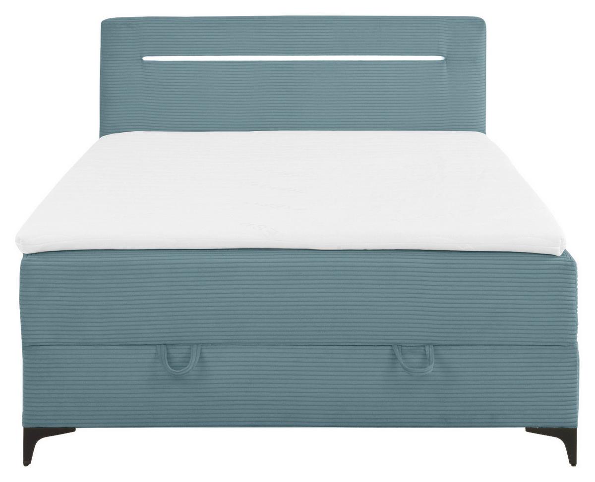 Boxbett Jerry Smaragdgrün ca. 140x200cm - Smaragdgrün/Schwarz, KONVENTIONELL, Textil (140/200cm) - Mömax