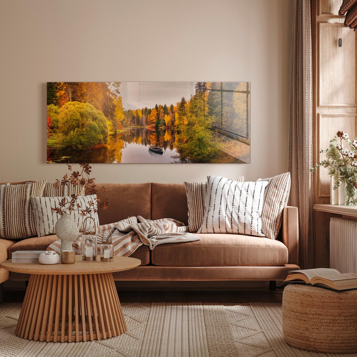 Glasbild Vetro ca. 50x125cm - Multicolor, Glas/Papier (125/50cm) - Modern Living