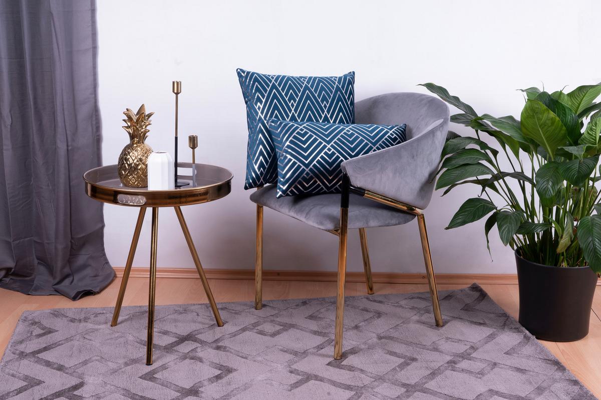 ZIERKISSENSET PRISMA 225 2ER-SET - Blau/Silberfarben, Konventionell (30x45/50x45cm)