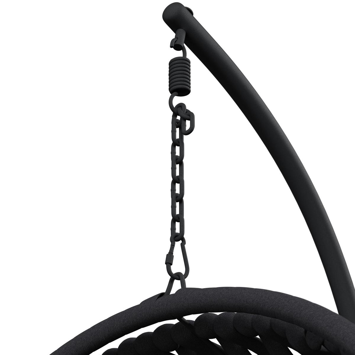 Hängesessel Mira Dunkelgrau Outdoorstoff/Metall/Kunststoff - Dunkelgrau, MODERN, Kunststoff/Textil (107/196/120cm) - Bessagi Garden