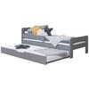 Bett Bennet mit Ausziehbett ca. 90x200 cm Hellgrau - Hellgrau/Naturfarben, MODERN, Holz/Textil (90/200cm) - MID.YOU