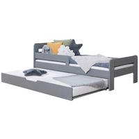 Bett Bennet mit Ausziehbett ca. 90x200 cm Hellgrau - Hellgrau/Naturfarben, MODERN, Holz/Textil (90/200cm) - MID.YOU