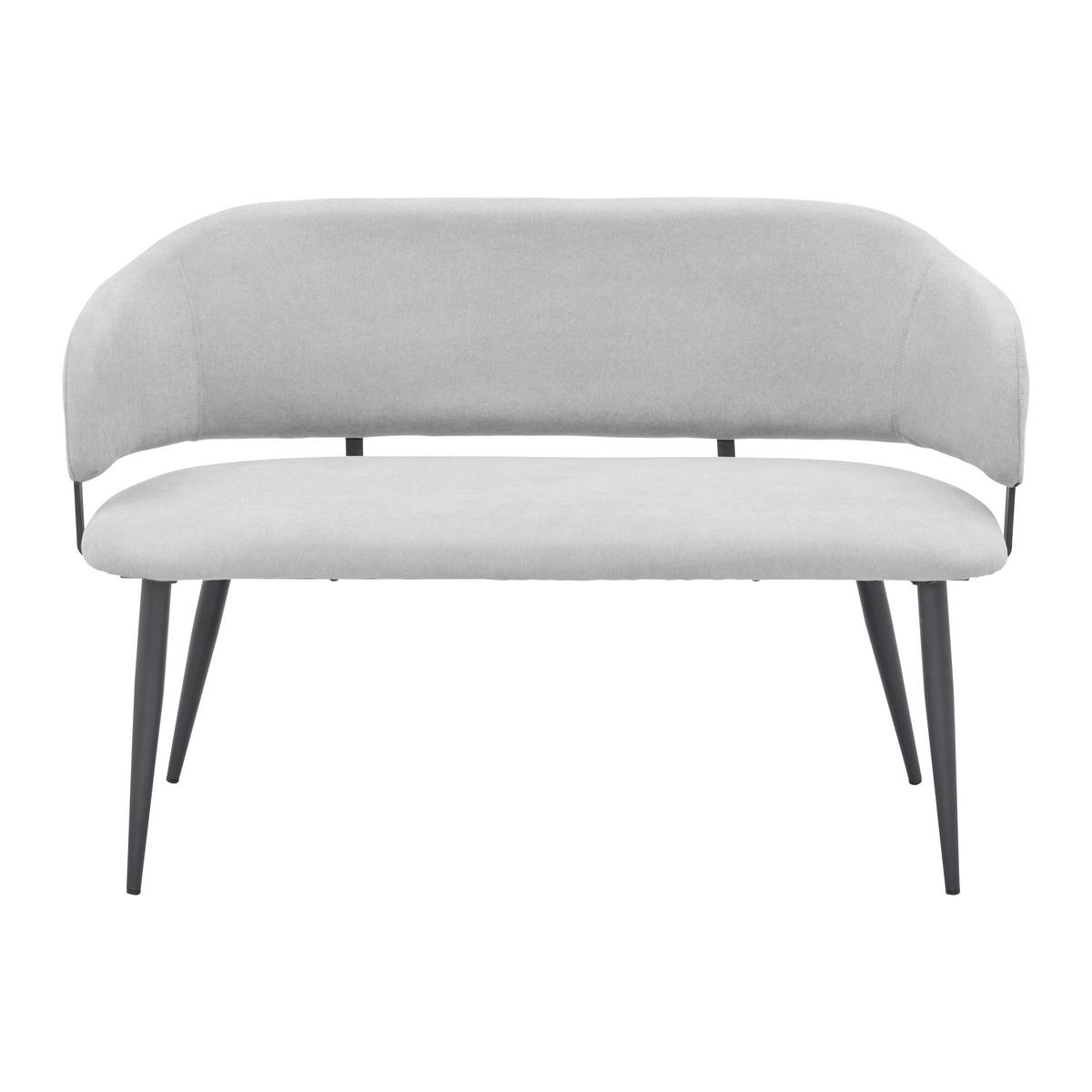 Sitzbank Nino Hellgrau Webstoff Gepolstert - Hellgrau/Schwarz, MODERN, Holz/Textil (120/80/58cm) - Bessagi Home