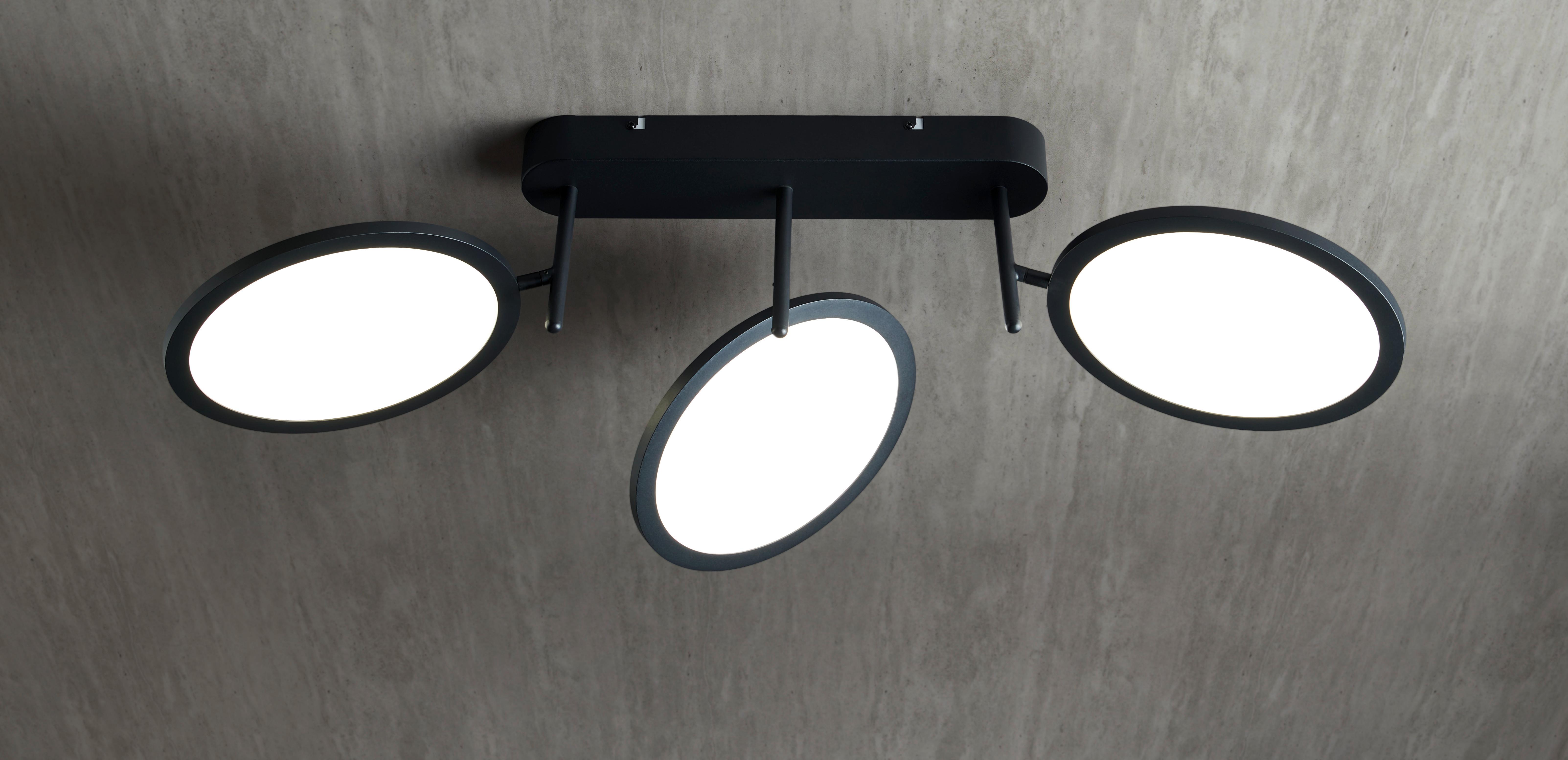 Led Mennyezeti Lámpa Carsten - fekete, Modern, műanyag/fém (77,8/45,5/25,1cm) - Visiona