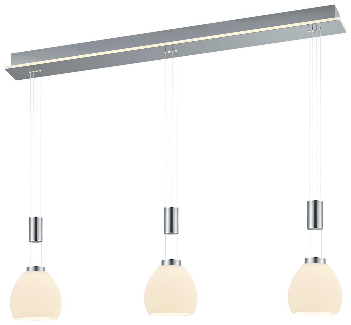 LAMPA WISZĄCA LED 20453/3-92 SAM - biały/kolor niklowy, Konventionell, metal/szkło (110/150cm) - Hell