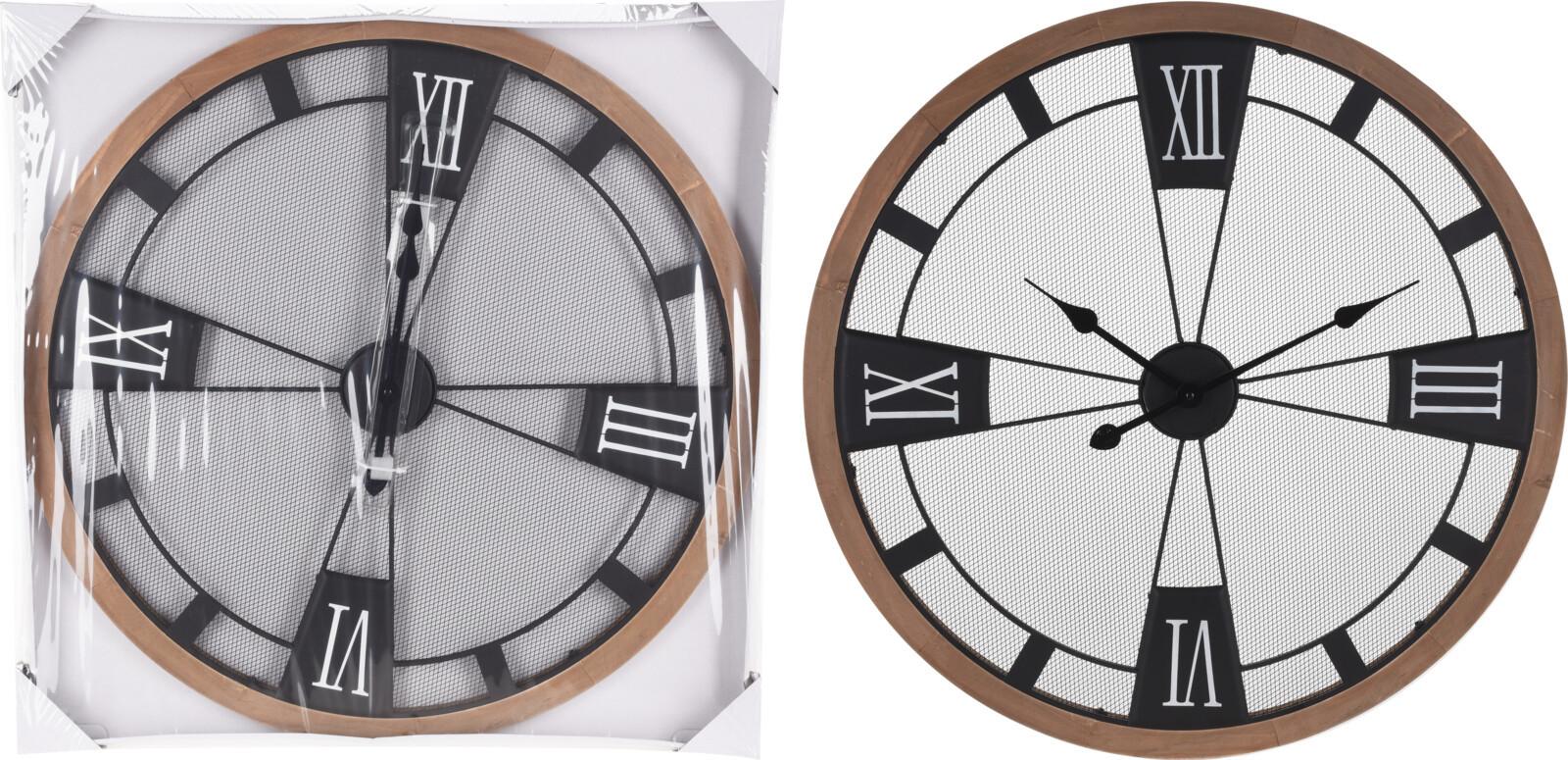 Ceas de perete Wooden - Basics, lemn/metal (70cm)