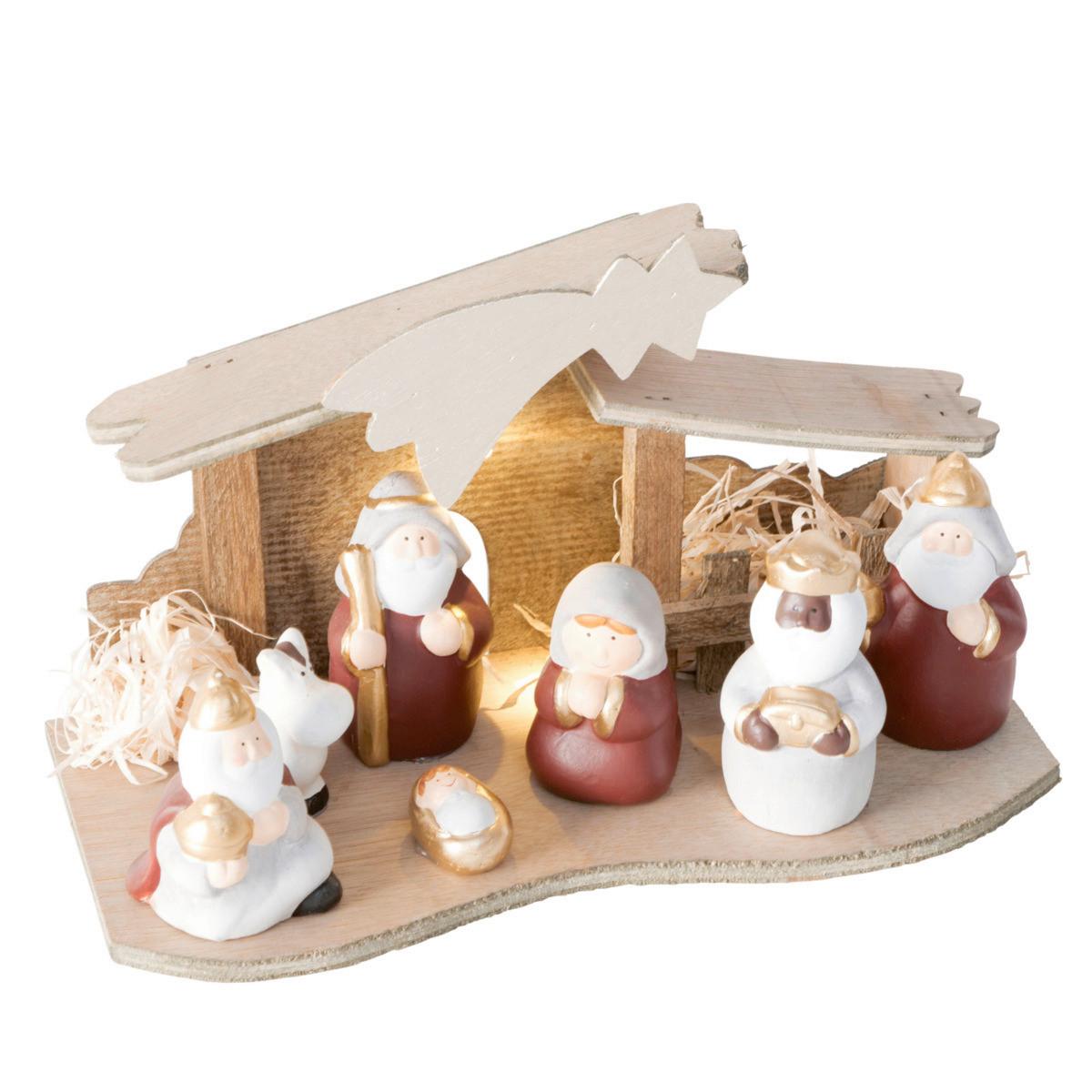 SZOPKA BOŻONARODZENIOWA 2051135 - beżowy/kolor naturalny, Basics, ceramika (26,5/11,5/15,0cm) - Boltze Home