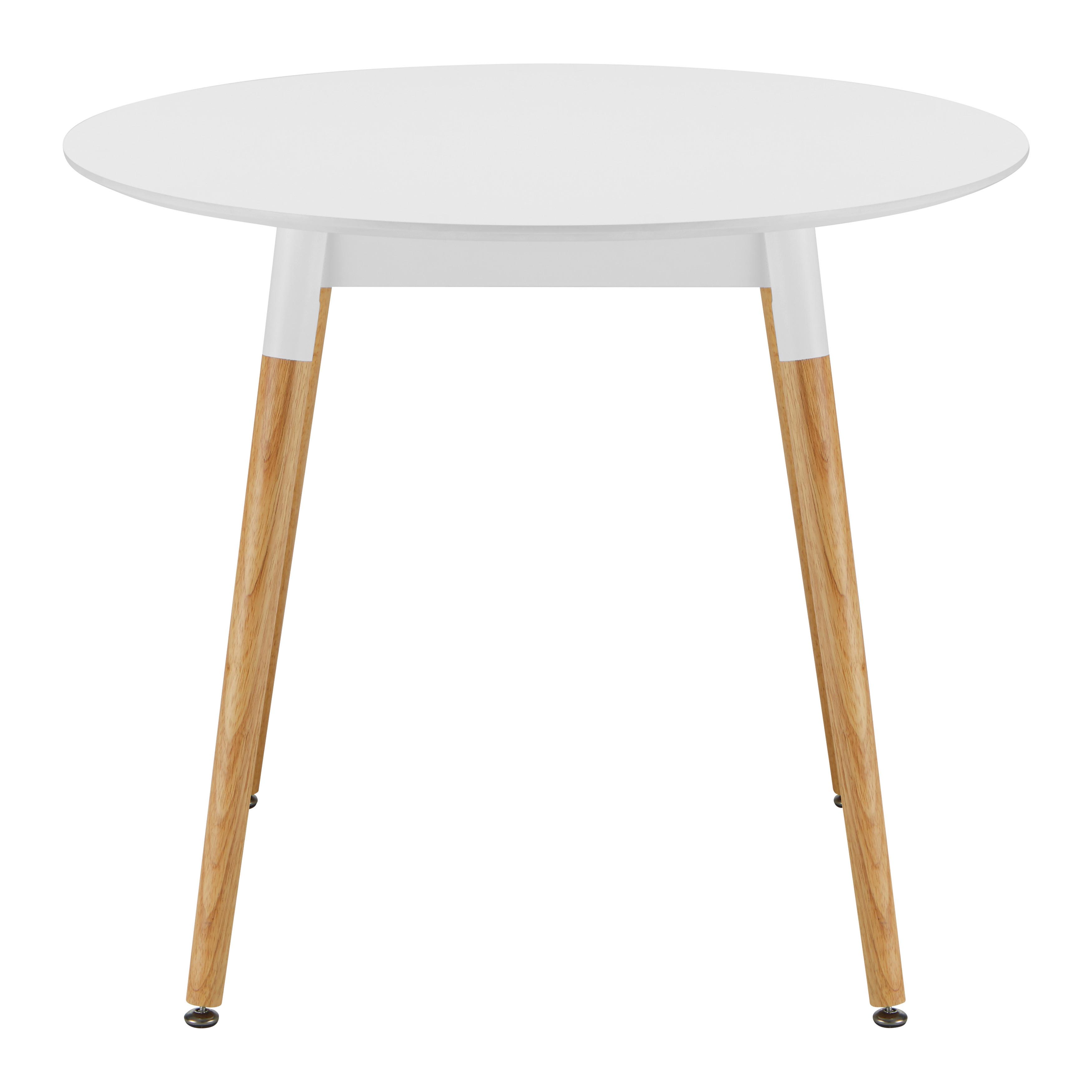 MATBORD GAIA - vit/ekfärgad, Modern, trämaterial/trä (90/90/75cm) - Bessagi Home
