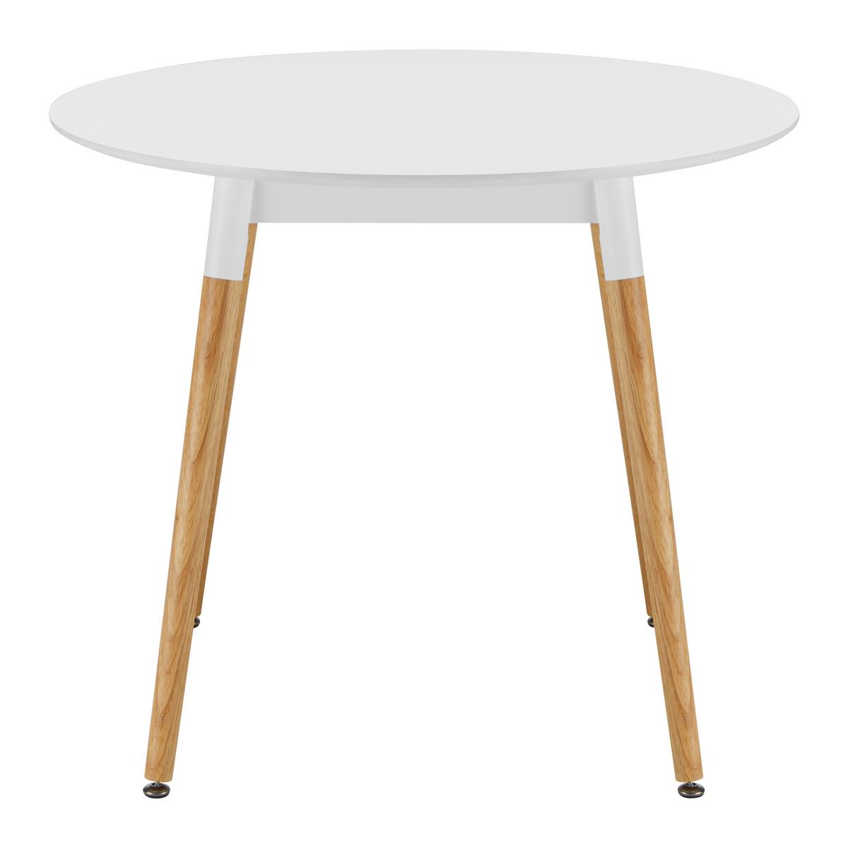 Esstisch rund Gaia Weiß MDF Ø ca. 90 cm - Eichefarben/Weiß, MODERN, Holz/Holzwerkstoff (90/75cm) - Bessagi Home