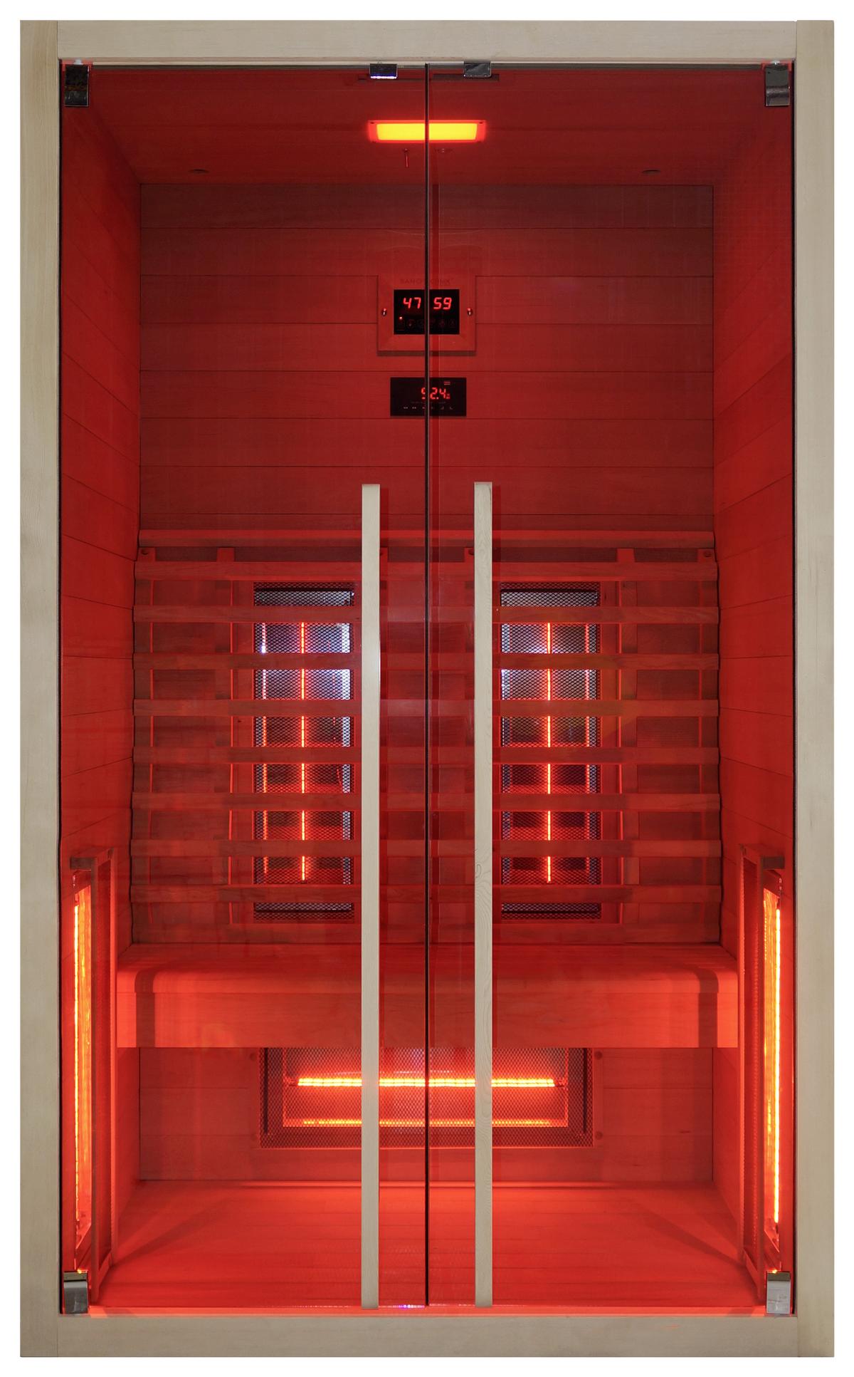 Infrarotkabine Ruby 2 in Braun ca. 120x195x100cm - Naturfarben, Basics, Holz (120/195/100cm) - Sanotechnik