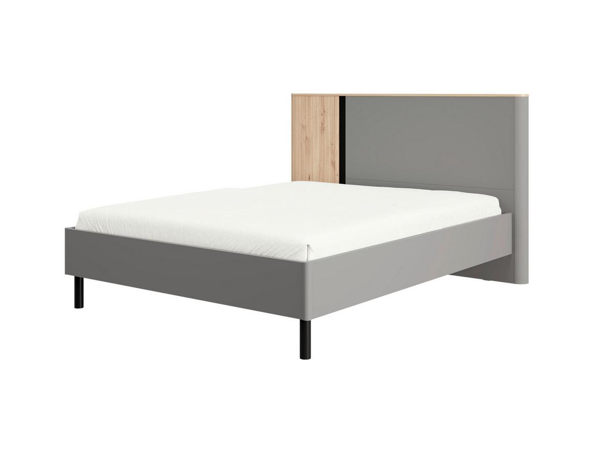 Ágykeret Fejvéggel Sinop - grafitszürke/fekete, Modern, faalapú anyag (160/200cm)