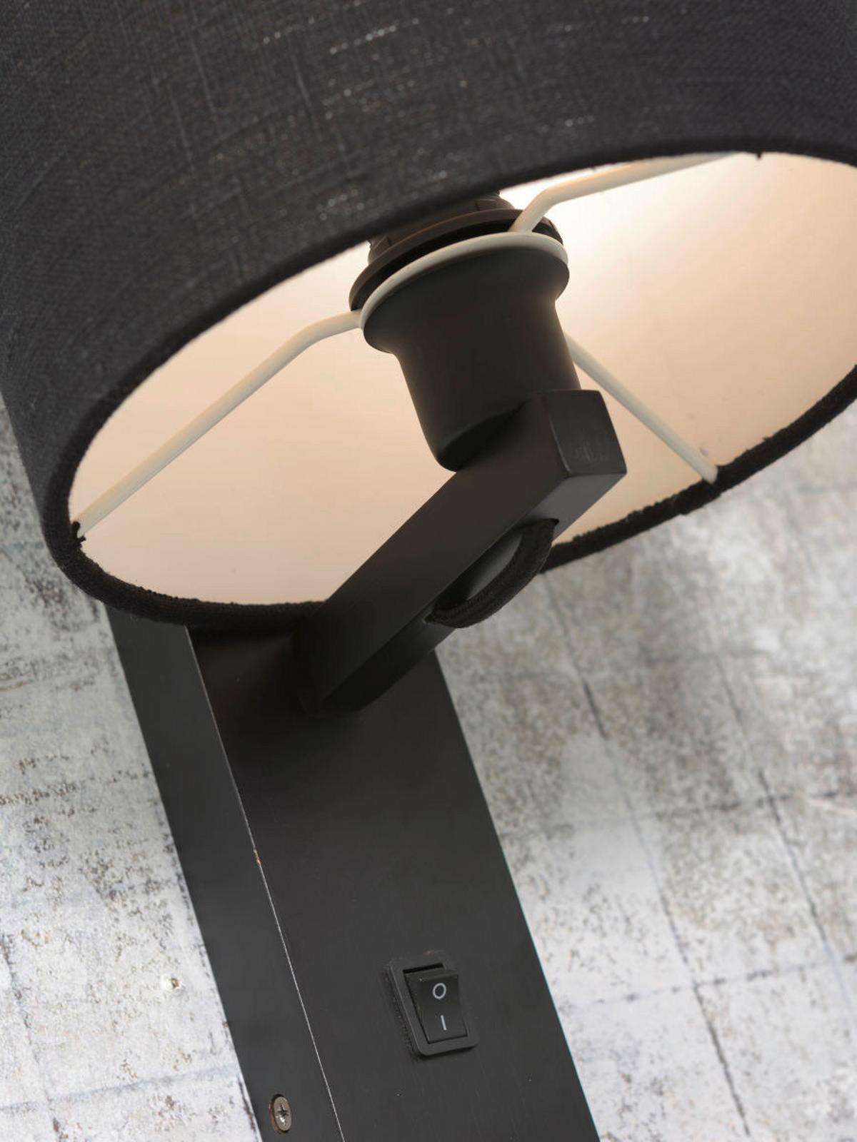 Stenska Svetilka Andes, Črna - črna, Trend, tekstil/les (19/24/36cm) - Good & Mojo