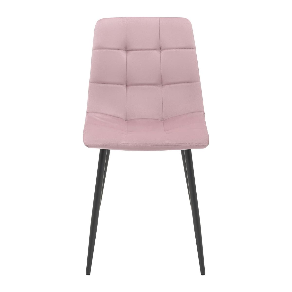 Stuhl Ria Rosa Samt Gepolstert - Schwarz/Rosa, MODERN, Holz/Textil (43,5/87/54cm) - Bessagi Home