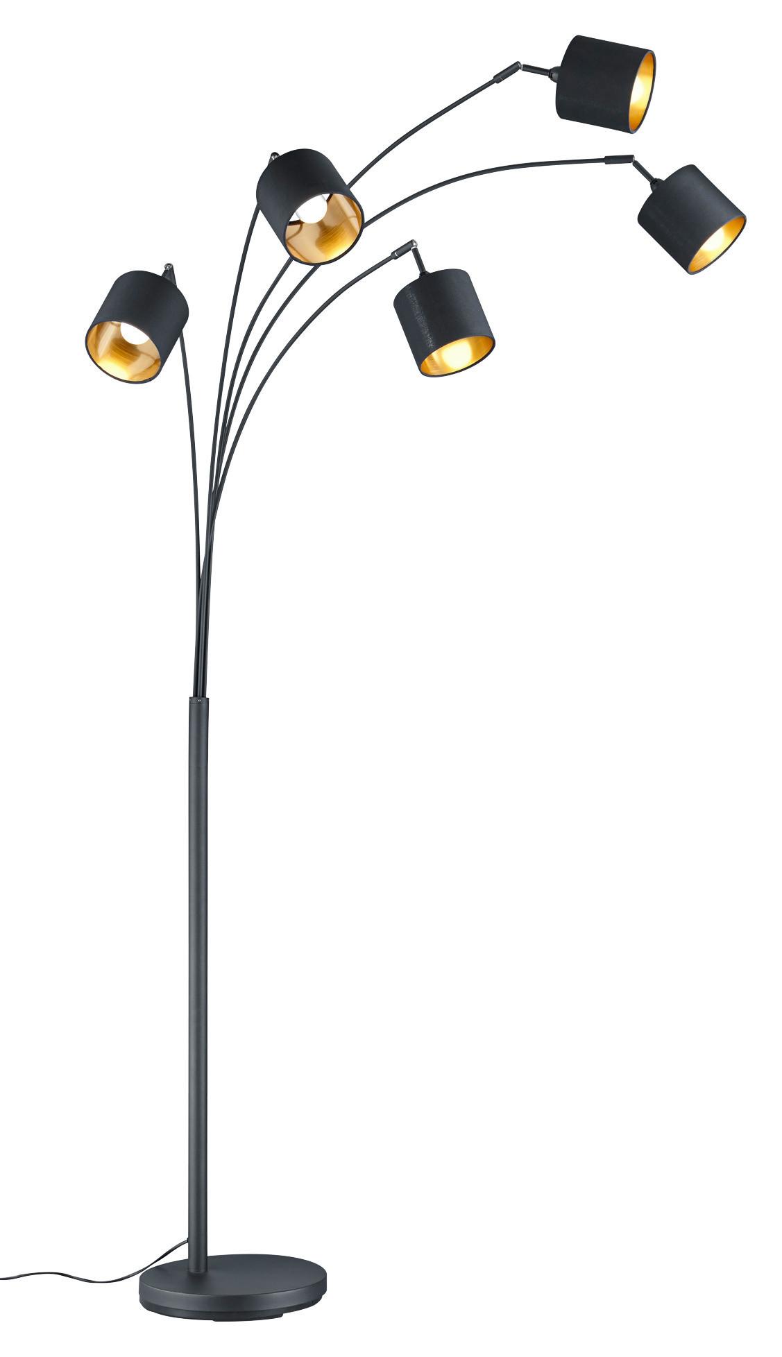 LAMPA ŁUKOWA R46330579 TOMMY - czarny/kolor złoty, Lifestyle, metal/tkanina (71,5/200cm)
